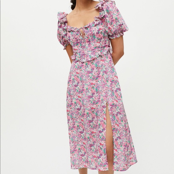 For Love And Lemons Katarina Pink Floral Dress XXS - Picture 1 of 13